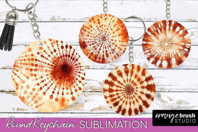 Autumn Tie Dye Keychain - Fall Keychain Sublimation Sublimation OrangeBrushStudio 