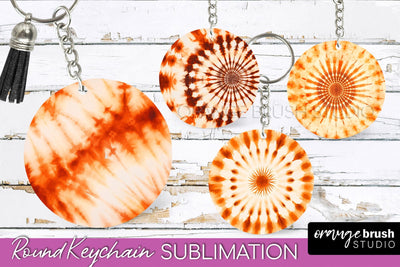 Autumn Tie Dye Keychain - Fall Keychain Sublimation Sublimation OrangeBrushStudio 
