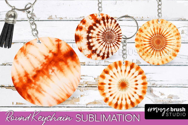 Autumn Tie Dye Keychain - Fall Keychain Sublimation Sublimation OrangeBrushStudio 