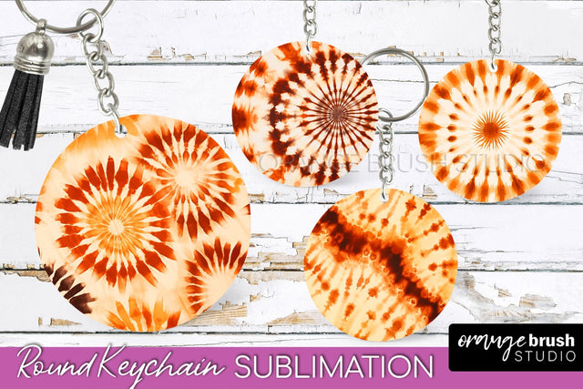 Autumn Tie Dye Keychain - Fall Keychain Sublimation Sublimation OrangeBrushStudio 