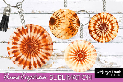 Autumn Tie Dye Keychain - Fall Keychain Sublimation Sublimation OrangeBrushStudio 