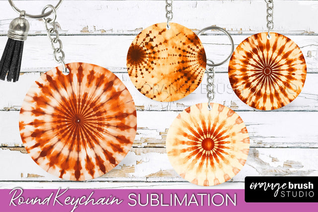 Autumn Tie Dye Keychain - Fall Keychain Sublimation Sublimation OrangeBrushStudio 