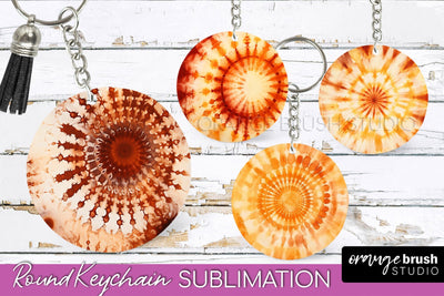 Autumn Tie Dye Keychain - Fall Keychain Sublimation Sublimation OrangeBrushStudio 