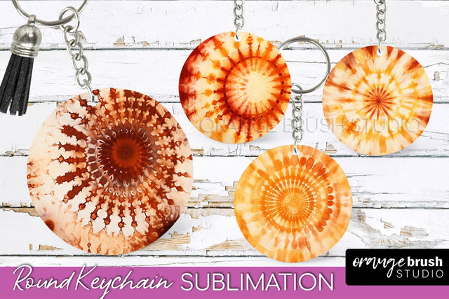 Autumn Tie Dye Keychain - Fall Keychain Sublimation Sublimation OrangeBrushStudio 