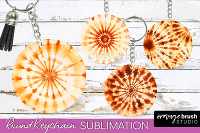 Autumn Tie Dye Keychain - Fall Keychain Sublimation Sublimation OrangeBrushStudio 