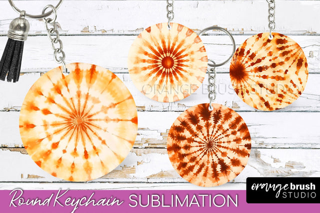 Autumn Tie Dye Keychain - Fall Keychain Sublimation Sublimation OrangeBrushStudio 