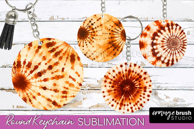 Autumn Tie Dye Keychain - Fall Keychain Sublimation Sublimation OrangeBrushStudio 