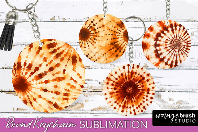 Autumn Tie Dye Keychain - Fall Keychain Sublimation Sublimation OrangeBrushStudio 