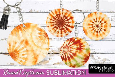 Autumn Tie Dye Keychain - Fall Keychain Sublimation Sublimation OrangeBrushStudio 
