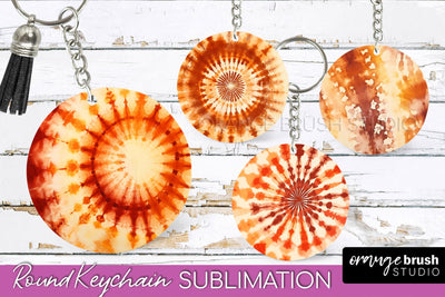 Autumn Tie Dye Keychain - Fall Keychain Sublimation Sublimation OrangeBrushStudio 