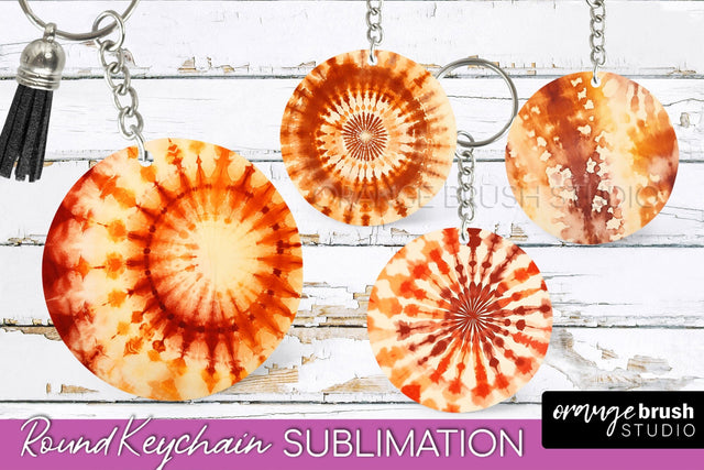 Autumn Tie Dye Keychain - Fall Keychain Sublimation Sublimation OrangeBrushStudio 