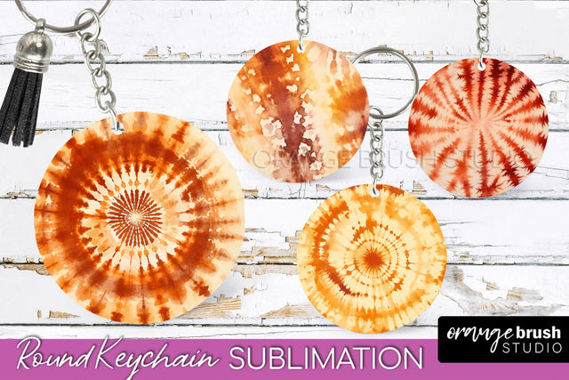 Autumn Tie Dye Keychain - Fall Keychain Sublimation Sublimation OrangeBrushStudio 