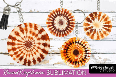 Autumn Tie Dye Keychain - Fall Keychain Sublimation Sublimation OrangeBrushStudio 