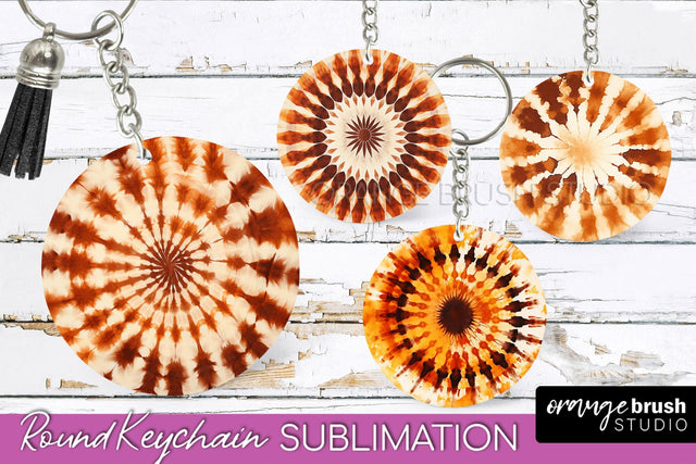 Autumn Tie Dye Keychain - Fall Keychain Sublimation Sublimation OrangeBrushStudio 