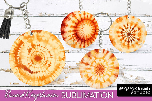 Autumn Tie Dye Keychain - Fall Keychain Sublimation Sublimation OrangeBrushStudio 