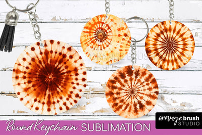 Autumn Tie Dye Keychain - Fall Keychain Sublimation Sublimation OrangeBrushStudio 