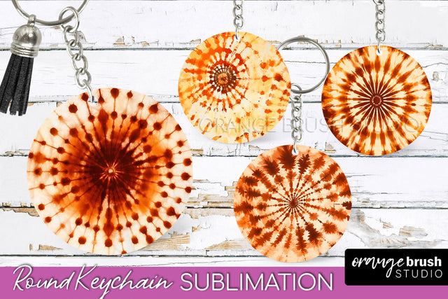 Autumn Tie Dye Keychain - Fall Keychain Sublimation Sublimation OrangeBrushStudio 