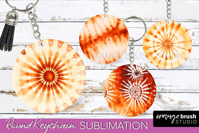 Autumn Tie Dye Keychain - Fall Keychain Sublimation Sublimation OrangeBrushStudio 