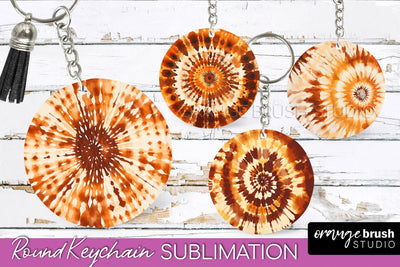 Autumn Tie Dye Keychain - Fall Keychain Sublimation Sublimation OrangeBrushStudio 