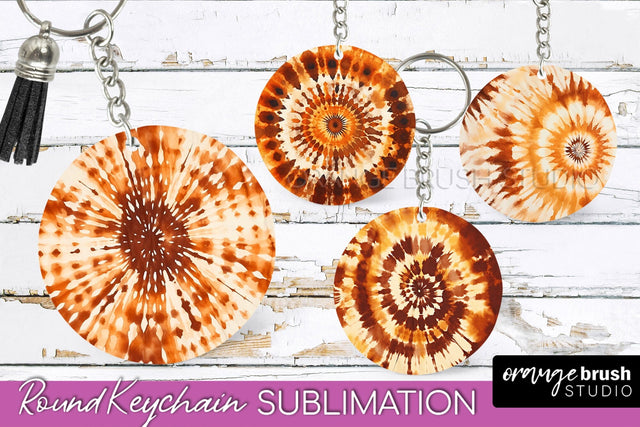 Autumn Tie Dye Keychain - Fall Keychain Sublimation Sublimation OrangeBrushStudio 