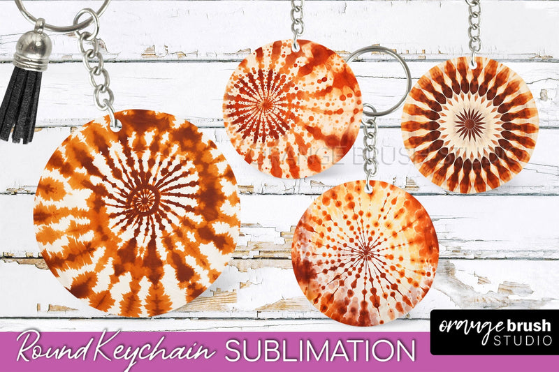 Autumn Tie Dye Keychain - Fall Keychain Sublimation Sublimation OrangeBrushStudio 