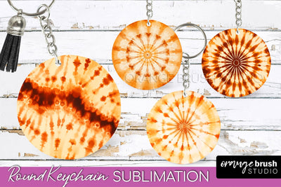 Autumn Tie Dye Keychain - Fall Keychain Sublimation Sublimation OrangeBrushStudio 