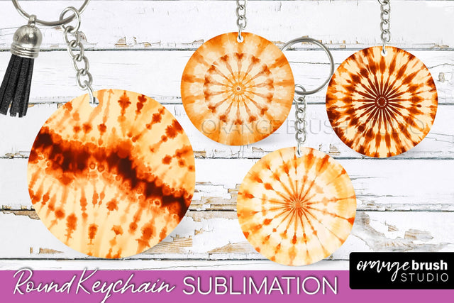 Autumn Tie Dye Keychain - Fall Keychain Sublimation Sublimation OrangeBrushStudio 