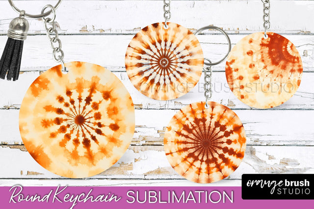 Autumn Tie Dye Keychain - Fall Keychain Sublimation Sublimation OrangeBrushStudio 