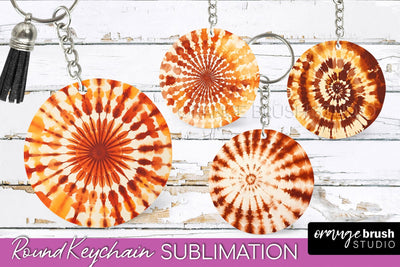 Autumn Tie Dye Keychain - Fall Keychain Sublimation Sublimation OrangeBrushStudio 