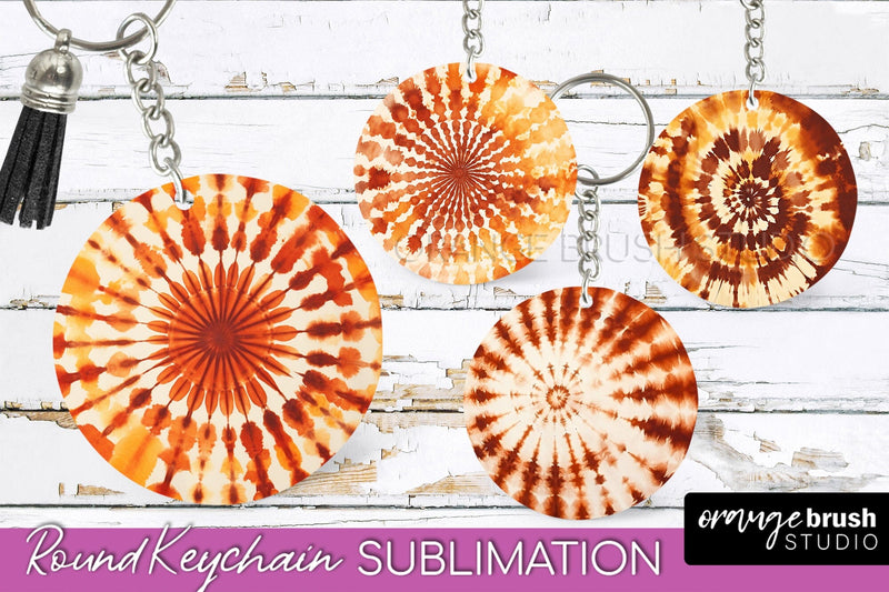 Autumn Tie Dye Keychain - Fall Keychain Sublimation Sublimation OrangeBrushStudio 