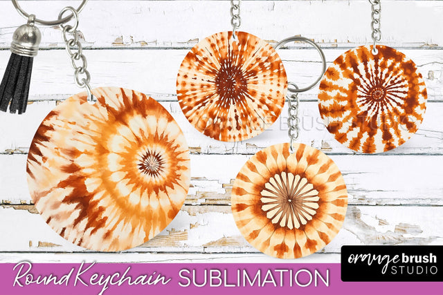 Autumn Tie Dye Keychain - Fall Keychain Sublimation Sublimation OrangeBrushStudio 