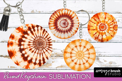Autumn Tie Dye Keychain - Fall Keychain Sublimation Sublimation OrangeBrushStudio 