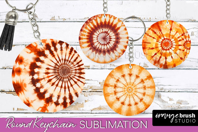Autumn Tie Dye Keychain - Fall Keychain Sublimation Sublimation OrangeBrushStudio 