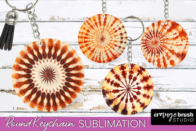 Autumn Tie Dye Keychain - Fall Keychain Sublimation Sublimation OrangeBrushStudio 