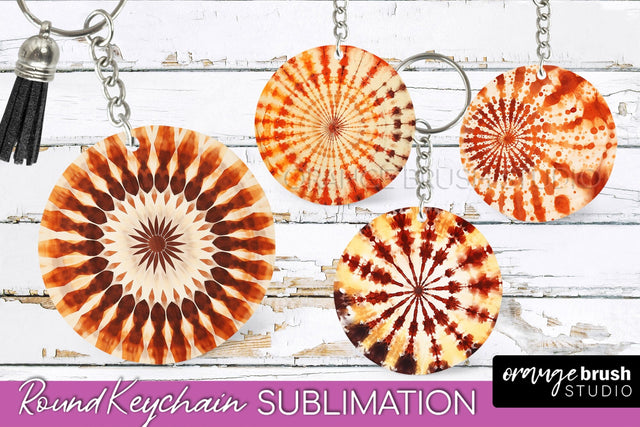 Autumn Tie Dye Keychain - Fall Keychain Sublimation Sublimation OrangeBrushStudio 