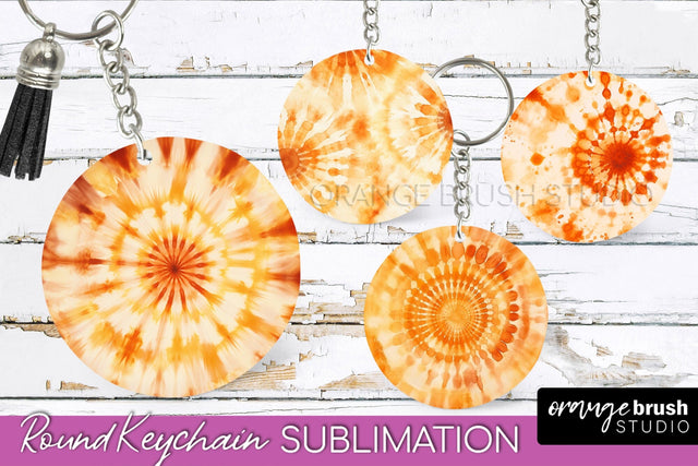 Autumn Tie Dye Keychain - Fall Keychain Sublimation Sublimation OrangeBrushStudio 