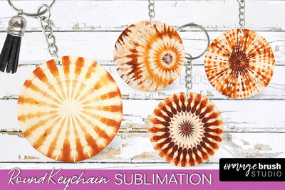 Autumn Tie Dye Keychain - Fall Keychain Sublimation Sublimation OrangeBrushStudio 