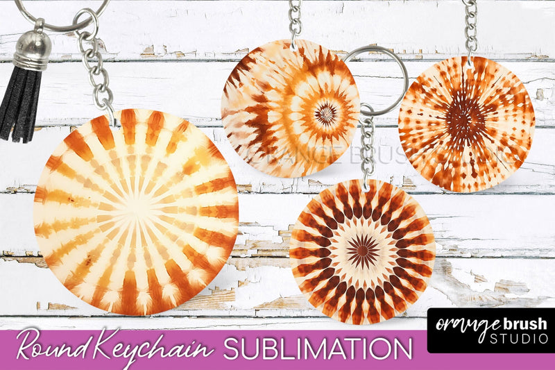 Autumn Tie Dye Keychain - Fall Keychain Sublimation Sublimation OrangeBrushStudio 