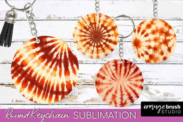 Autumn Tie Dye Keychain - Fall Keychain Sublimation Sublimation OrangeBrushStudio 