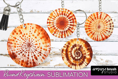 Autumn Tie Dye Keychain - Fall Keychain Sublimation Sublimation OrangeBrushStudio 