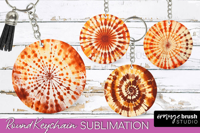 Autumn Tie Dye Keychain - Fall Keychain Sublimation Sublimation OrangeBrushStudio 