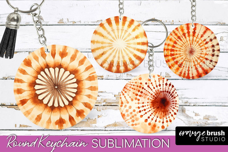 Autumn Tie Dye Keychain - Fall Keychain Sublimation Sublimation OrangeBrushStudio 