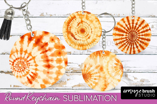 Autumn Tie Dye Keychain - Fall Keychain Sublimation Sublimation OrangeBrushStudio 