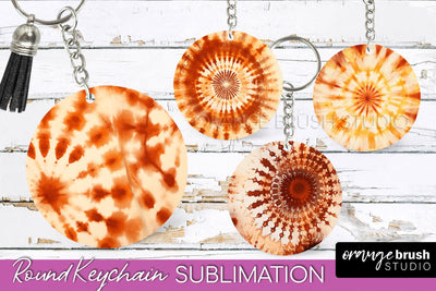 Autumn Tie Dye Keychain - Fall Keychain Sublimation Sublimation OrangeBrushStudio 