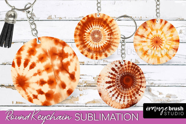 Autumn Tie Dye Keychain - Fall Keychain Sublimation Sublimation OrangeBrushStudio 
