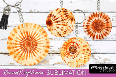 Autumn Tie Dye Keychain - Fall Keychain Sublimation Sublimation OrangeBrushStudio 