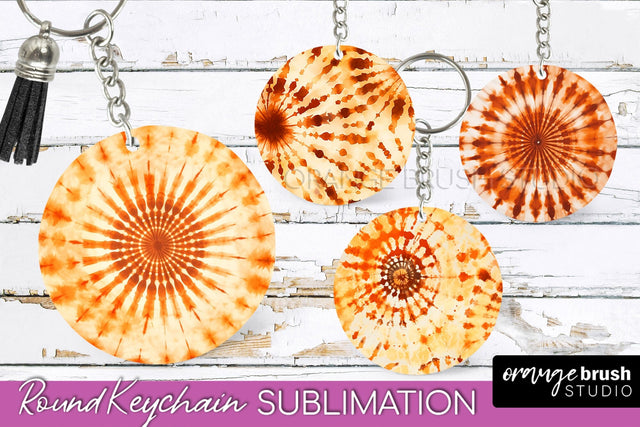 Autumn Tie Dye Keychain - Fall Keychain Sublimation Sublimation OrangeBrushStudio 