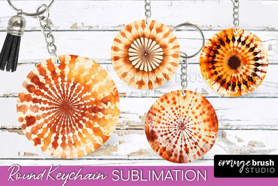Autumn Tie Dye Keychain - Fall Keychain Sublimation Sublimation OrangeBrushStudio 