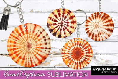Autumn Tie Dye Keychain - Fall Keychain Sublimation Sublimation OrangeBrushStudio 