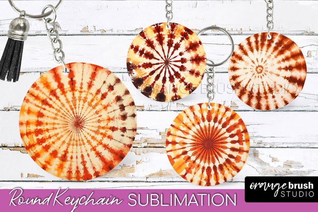 Autumn Tie Dye Keychain - Fall Keychain Sublimation Sublimation OrangeBrushStudio 